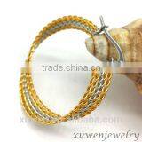 Two Tone Gold Plated Surgical Steel Girls Stylish Earrings Quality Choice