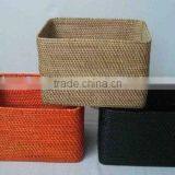 Various Color Rectangular Rattan Basket Weaving Clothings Basket Storage Basket for Toys thumbnail-1