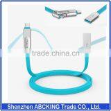 Original ROCK Cobblestone Type C 2 in 1 Cable TPE Zinc Alloy Universal USB Type C Micro Charging Date Cable