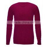 Fashion Plain Knit 100%cashmere Pullover Sweater for Men thumbnail-2