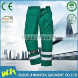 Wholesale mens safety green gardening work cargo pants with knee pad pockets