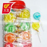 hard round colorful lollipop candy