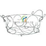 Silver Oval Wire Storage Baskets With Handle