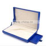 Chinese Factories Wholesale Custom High-grade Leather Crocodile Grain Jewelry Box, Blue Gift Box