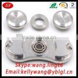 CNC Machining Silver Stainless Metal Hand Spinner Fidget Ceramic Hybrid Bearng Desk Toy Spinner