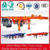 3 Axles 20ft Gooseneck Skeleton Semi Trailer/40ft Container Trailer Chassis for Sale thumbnail-6