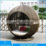 Люкс-отельская расслабляющаяся солнечная ложа в форме яблока из синтетического ротанга / Солнечная ложа для улицы thumbnail-4
