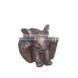 Cast Iron Vivid Metal Rabbit Statue thumbnail-1