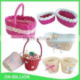 Cheap Delicate Hand Woven Gift Basket Paper and Straw Easter Basket Wholesale thumbnail-1
