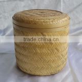 Chinese traditional bamboo weave funeral casket handmade design