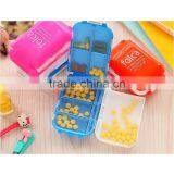 Colorful Plastic 3 Layers RECTANGLE Portable Travelling Mini Pill Box 8 Day thumbnail-4