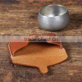 China Leather Products OEM/ODM Accepted Handmade Leather Name Card Holder Leather Coin Purse thumbnail-5