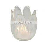 Pearlized Amber Glass Floral Votive Holder, Box of 4 thumbnail-3