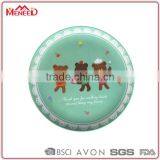 Outdoor Melamine Ware Green Lovely Bears Printing Picnic BBQ Plastic Melamine Camping Kids Plate thumbnail-1
