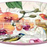 ORCHIDS IN BLOOMS LARGE METAL TRAY thumbnail-1