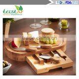 Manufacturers Selling 100% Slide Out Bamboo Cheese Board and 4 Piece Knife Set thumbnail-2