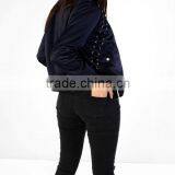 Trendy Women Jacket Hot Sale New Design Satin Bomber Jacket thumbnail-3