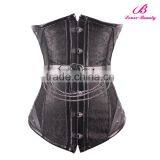 Black Overbust Waist Cincher Vest Shapewear Thermal Waist Corset Steampunk Wholesale thumbnail-4