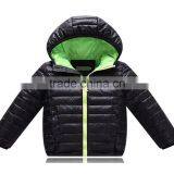 100% Polyester, Taffeta, Down Touch Quilted Padding Unisex Baby Contrast Hoodie Jacket