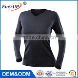 Fashion Apparel Woman 100% Merino Wool Antibacterial Long Sleeve T-shirt Thermal Cloth thumbnail-2
