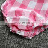 Pink and Black Check Baby Girl Designer Rompers With Headband thumbnail-4