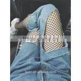 WS-49 Lady Women Sexy Pantyhose Mesh Fishnet Nylon Tights Long Stocking Jacquard Step Foot Seam Pantyhose High Over Knee Socks thumbnail-4