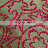 Decorative Pillow Cover in Green, Sofa Toss, Throw Pillow, Pink Embroidery, thumbnail-3