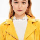 Hot Sale Womens Cool Diagonal Zipper Lightweight Faux Suede Biker Jacket thumbnail-2