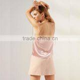 Loose Fit Soft Silk Cowl Neck Spaghetti Straps Open Square Back Halter Top Cami thumbnail-3