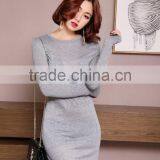 Blank Wholesale Long Tight Fit Cotton t Shirt Dress for Women thumbnail-2
