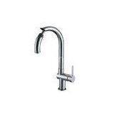 1 Hole Chrome Kitchen Sink Water Faucet Ceramic Kitchen Tap With Pull Out Spray