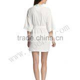 Вафельный пикетный женский халат с воротником в стиле кимоно thumbnail-4