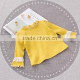 B22639A Korean Children Sweet Girls Lace Sleeve T-shirt Long Sleeve Bottoming Shirt Blouse thumbnail-2