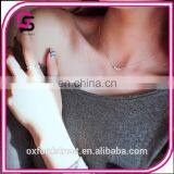 Japan and South Korea Copper Wire Drawing Squares Silver Plated Necklace Chain of Clavicle Paragraphs Woman Contracted Short thumbnail-2