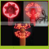 Hot sale plastic flashing LED fan with customized logo for promotion