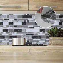 Is Peeling is Black and White Kitchen Wallpaper, 11.8 x 79 Inches (about 30 x 199.9 Cm) Wallpaper, Kitchen Bathroom Waterproof Adhesive Wallpaper Mesa Removable Vinyl Film Decorative Wallpaper Splash Plate thumbnail-2
