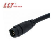 M12 5pin Waterproof Electr Connector Cable 2 3 4 5 6 7 8 Pin Push Lock Solder Led Light Connector thumbnail-3