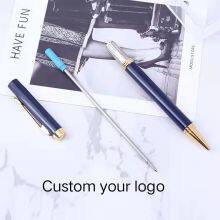 Ballpoint Pen Manufacturer Twist Actional Royal Blue Metal Collection Ballpoint Pen With Gold Accents thumbnail-4