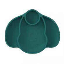 Elephant Shape Odorless Kids Divider Silicone Feeding Plate Set For Baby thumbnail-2