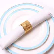 Table Accessories Metal Napkin Ring Hollow Plating Wedding Table Cloth Ring thumbnail-2