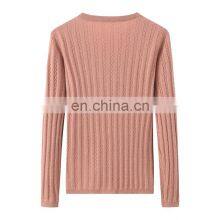 Custom Autumn Solid Color Rib Knitting Cashmere Cardigan Sweater V-Neck Casual Style With Button Decoration Knitwear Factory thumbnail-2