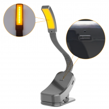 New Dimmable USB Rechargeable Gooseneck Clip on Book Reading Light thumbnail-3