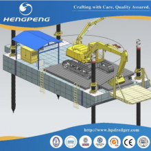 Modular Pontoon Dual Power Self-Propelled Transportation Deck Barge/Barges Working in The Maldives thumbnail-2