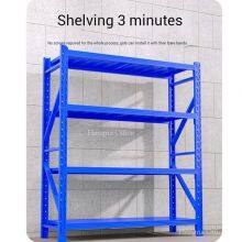 Tool-Free Buckle Design Steel Shelving - Modular Industrial Grade Stacks for Deliveray Station & -Easy Installation thumbnail-1