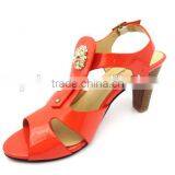 New High Heel Slingback Lady Elegant Office Sandals With Golden Button thumbnail-4