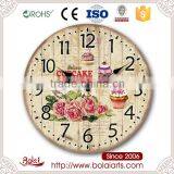 Sweetness Life Dessert Red Roses Decorated Cupcake Personality Quartz Wall Clock for Garden thumbnail-1