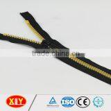 High Quality Black Tape Gold Teeth Open End Plastic Zipper thumbnail-3
