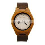 Hot Sale Imported 763 Movement Wristwatches Genuine Leather Bamboo Wood Dress Quartz Watches for Men and Women Anniversary Gifts thumbnail-3