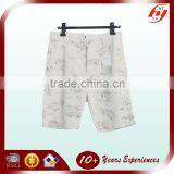 New design custom made fashion Lady priting cotton linen pocket white shorts