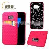 Diamond Pattern Oil Side Skin Leather PC Hard Case With Card Slot for IPhone 6S 4.7 5.5 Phone Case thumbnail-3